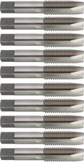 10 pcs M2 High-Speed Steel Spiral Point Taps, 7/8'-9 UNC, Plug Chamfer, H3, 3 Flute, Bright (Uncoated) Finish