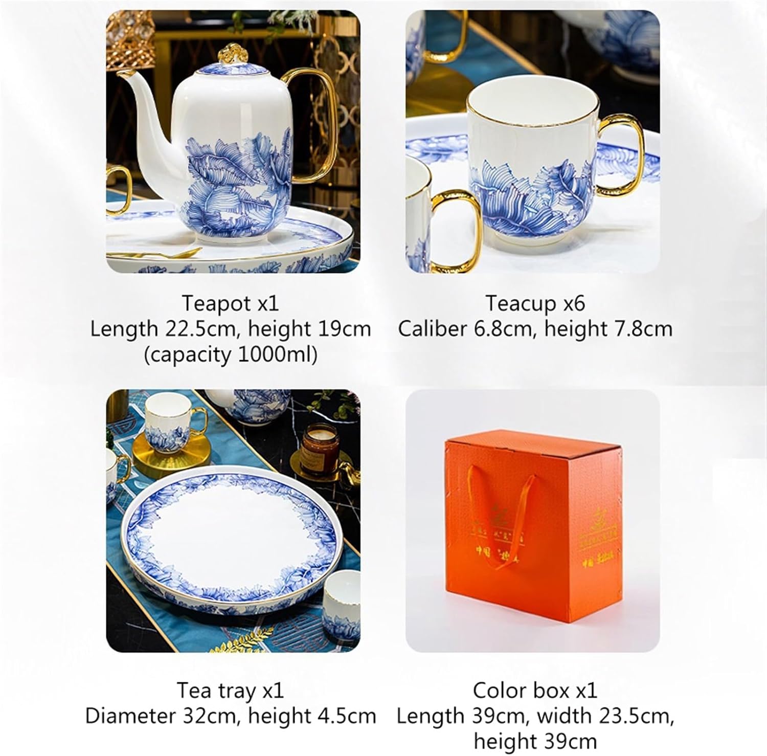 Beverage Serveware 8-piece ceramic water set, tea set, housewarming gift, coffee set with tray Water Carafe