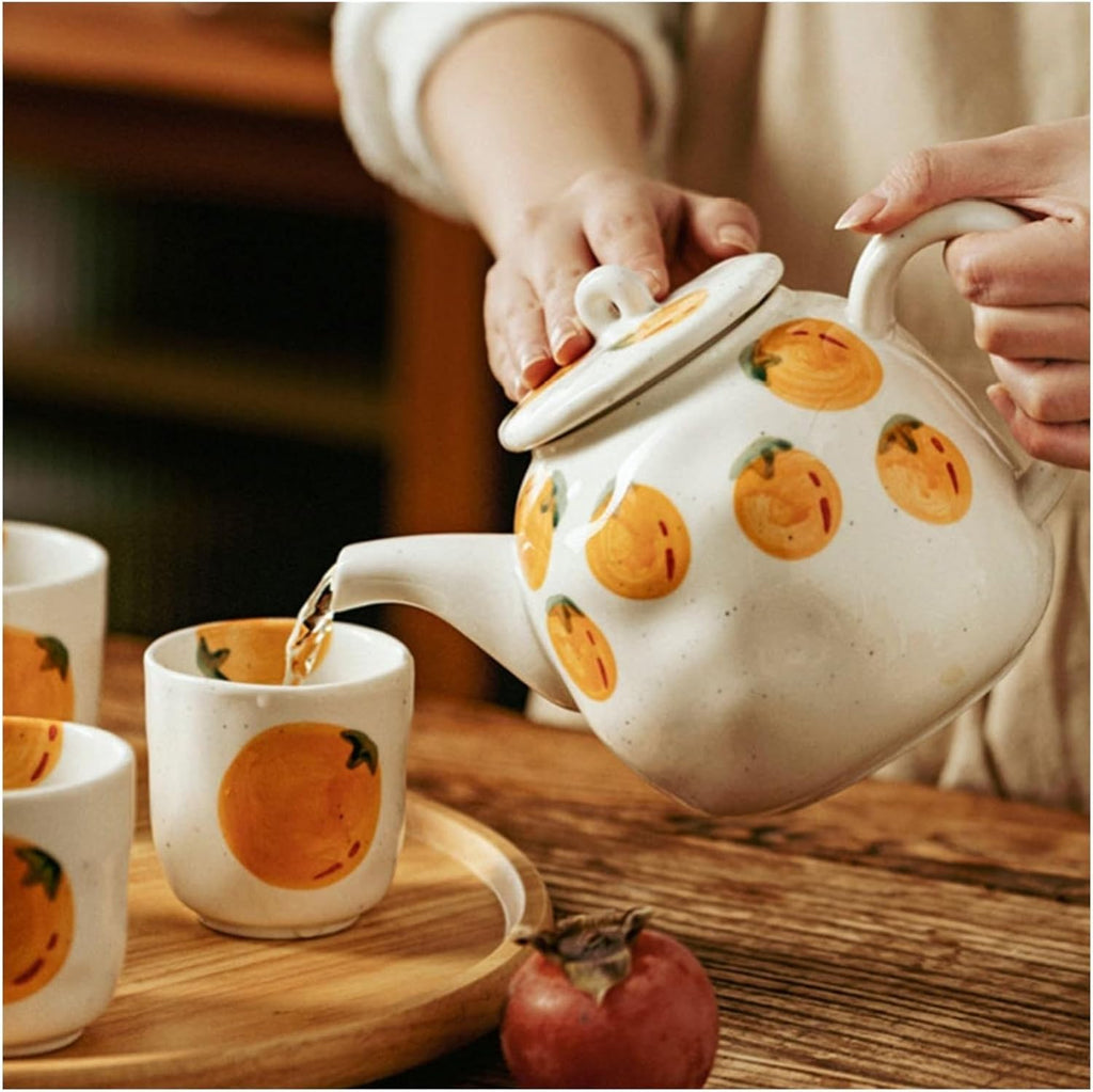Beverage Serveware Ceramic teapot teacup combination household tea set cool kettle gift creative flower teapot Water Carafe