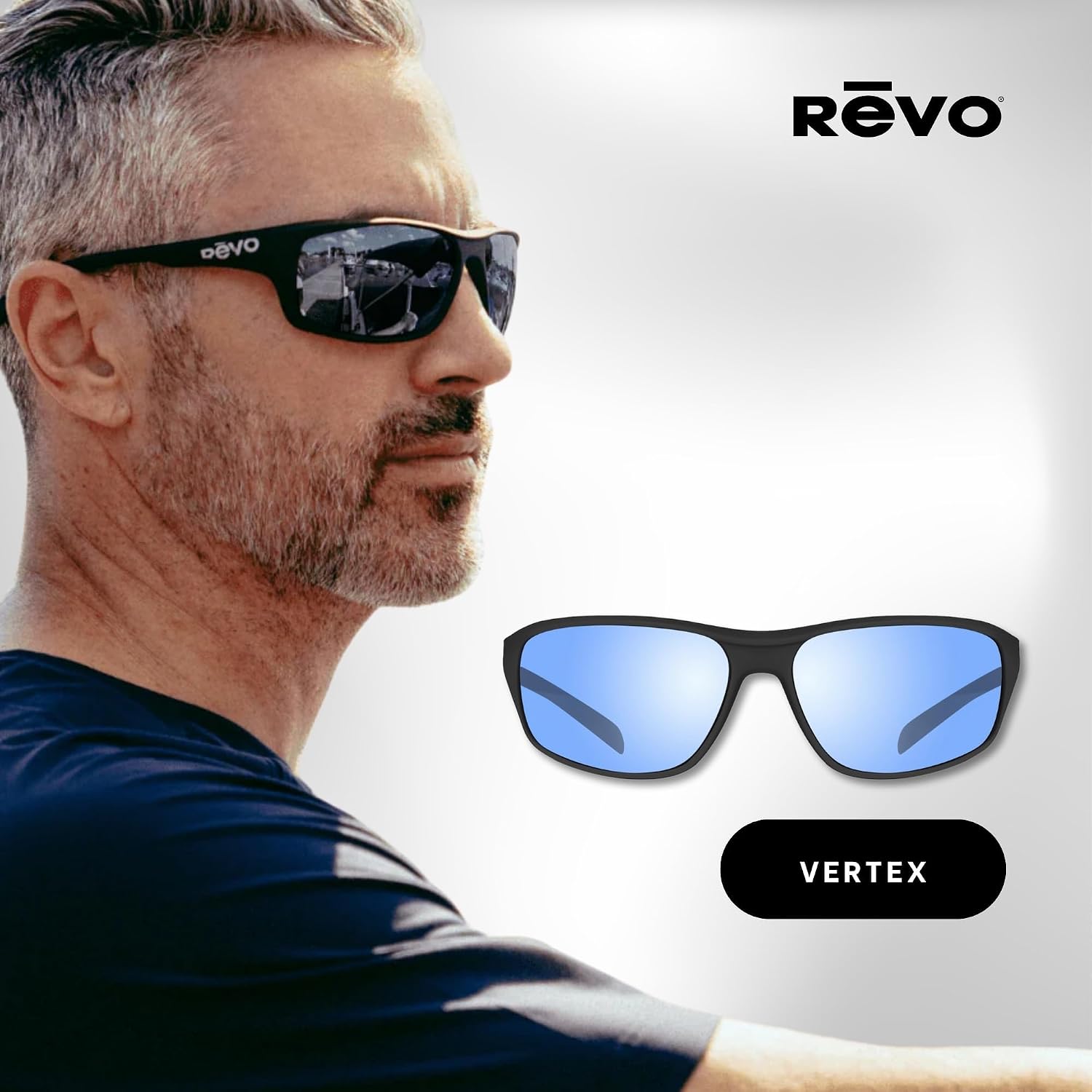 Revo Vertex 65MM Wraparound Rectangular Sunglasses For Men For Women + Bundle Leash + BUNDLE with ACCESSORY EYEWEAR