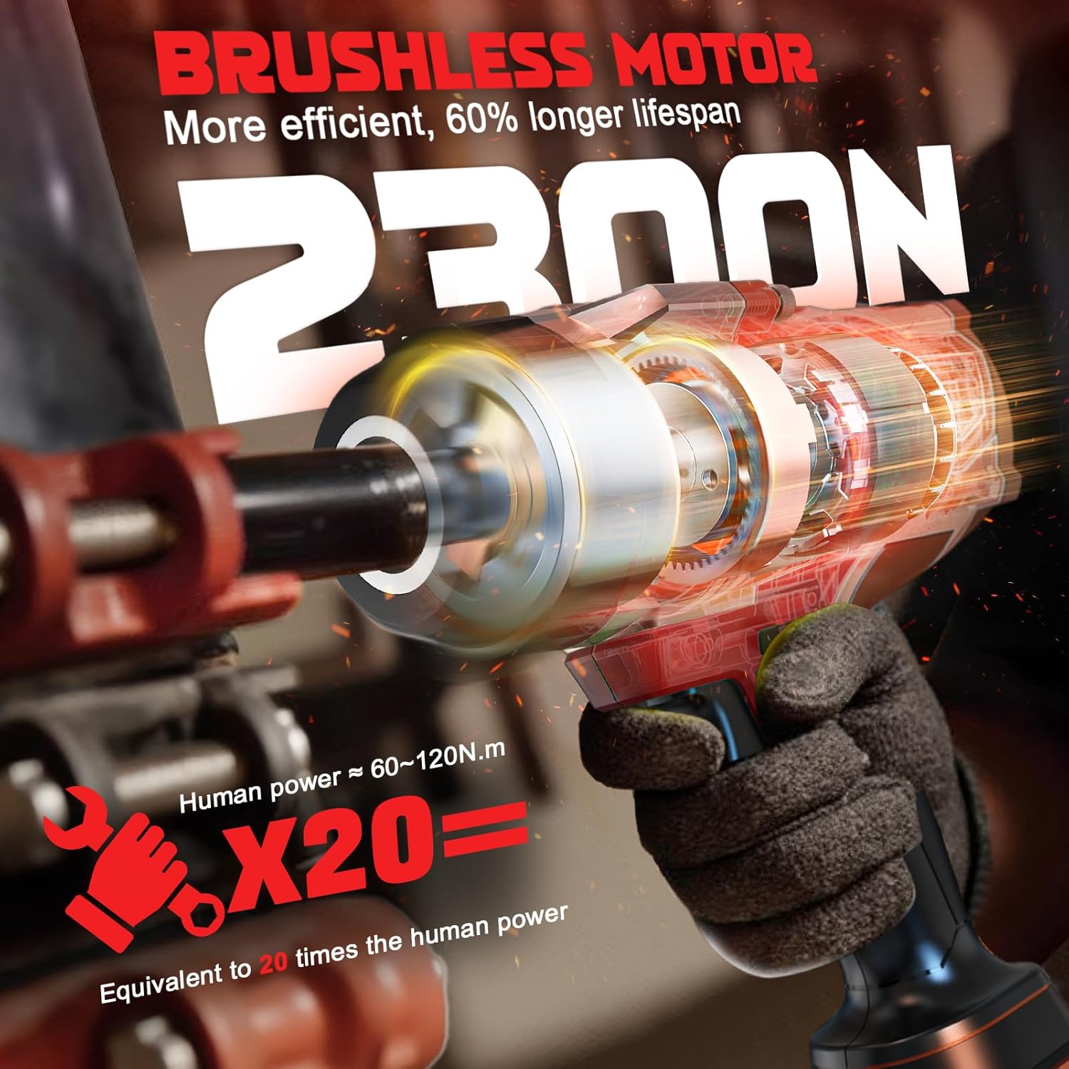 DIYtoolifz Cordless Impact Wrench 1/2 inch Compatible with Milwaukee 18v Battery, 1700 Ft-lbs High Torque Impact Driver with 6Pcs Sockets & Storage Case, Electric Impact Gun with 4-Speed & LED Light