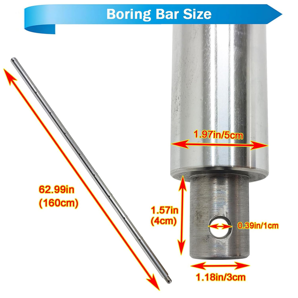 Boring Bar for Portable Line Boring Machine 1.97x62.99inch/50x1600mm Line Bore Bar Accessory of Hole Drilling Machine Steel Material LT-50 Model