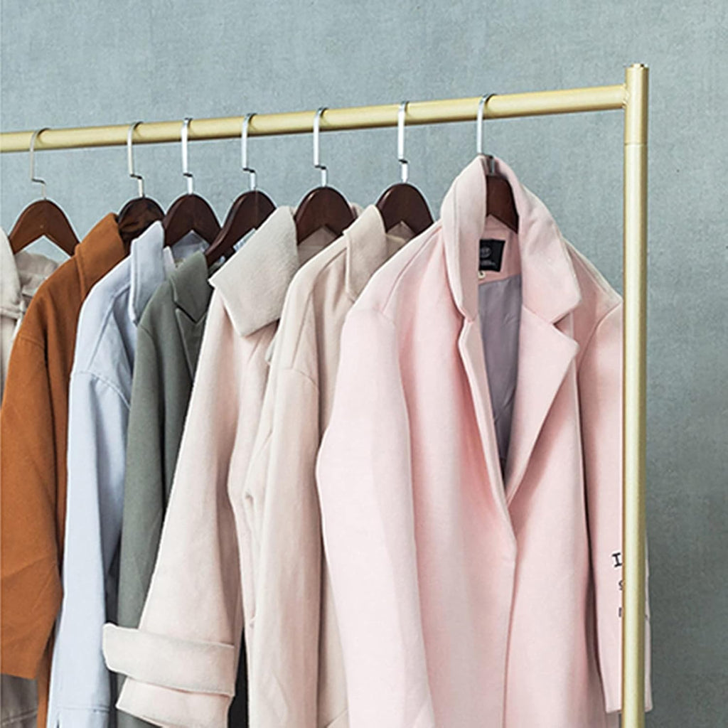 Garment Rack Portable Rolling Garment Rack With Wheels，Nordic Modern Metal Hanging Clothes Rail And Display Clothing Rack， Single Rod Coat Rack For Bedroom Office Indoor(Size:100x40x155CM,Color:Gold)