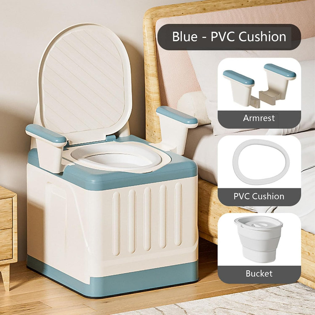 Raised Toilet Seat with Handles, Elevated Handicap Toilet Seat Riser for Seniors with Soft Padded, Height Adjustable, Stand Alone Toilet Safety Frame, Fit Any Toilet, PP Material