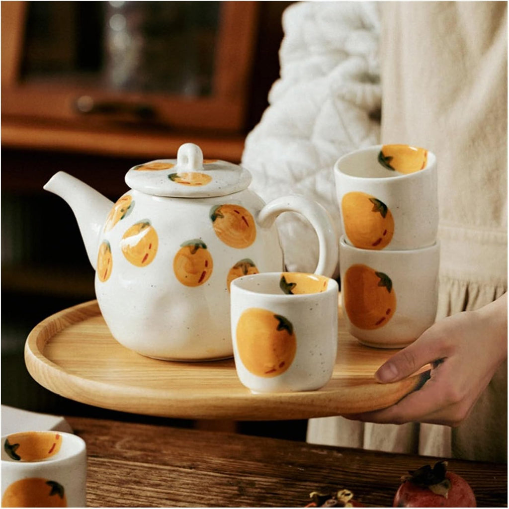 Beverage Serveware Ceramic teapot teacup combination household tea set cool kettle gift creative flower teapot Water Carafe