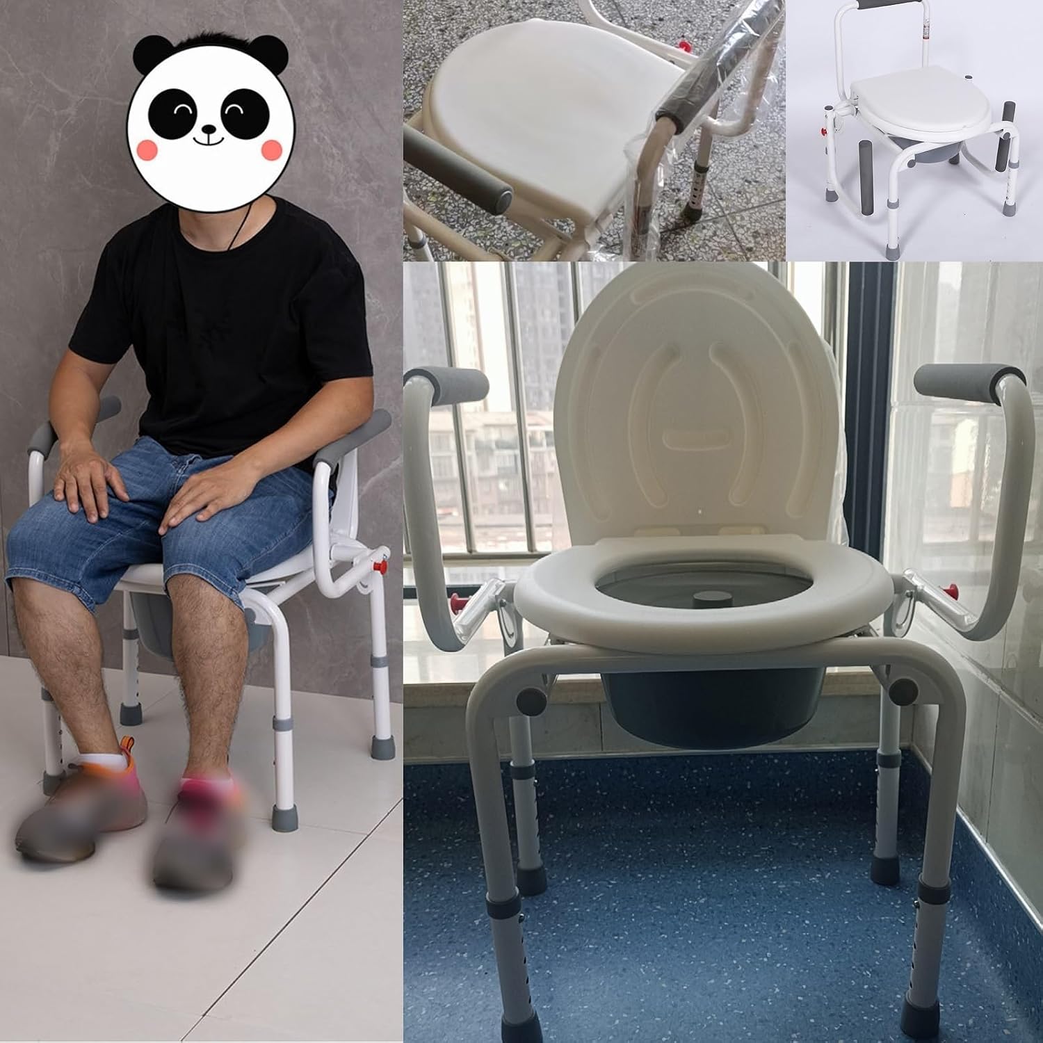 Handicap Shower Chair for Bathtub with Arms Bedside Commodes for Seniors 4 in-1 Raised Toilet Seat Riser and Frame Accessibility for Pregnancy, Post Surgery