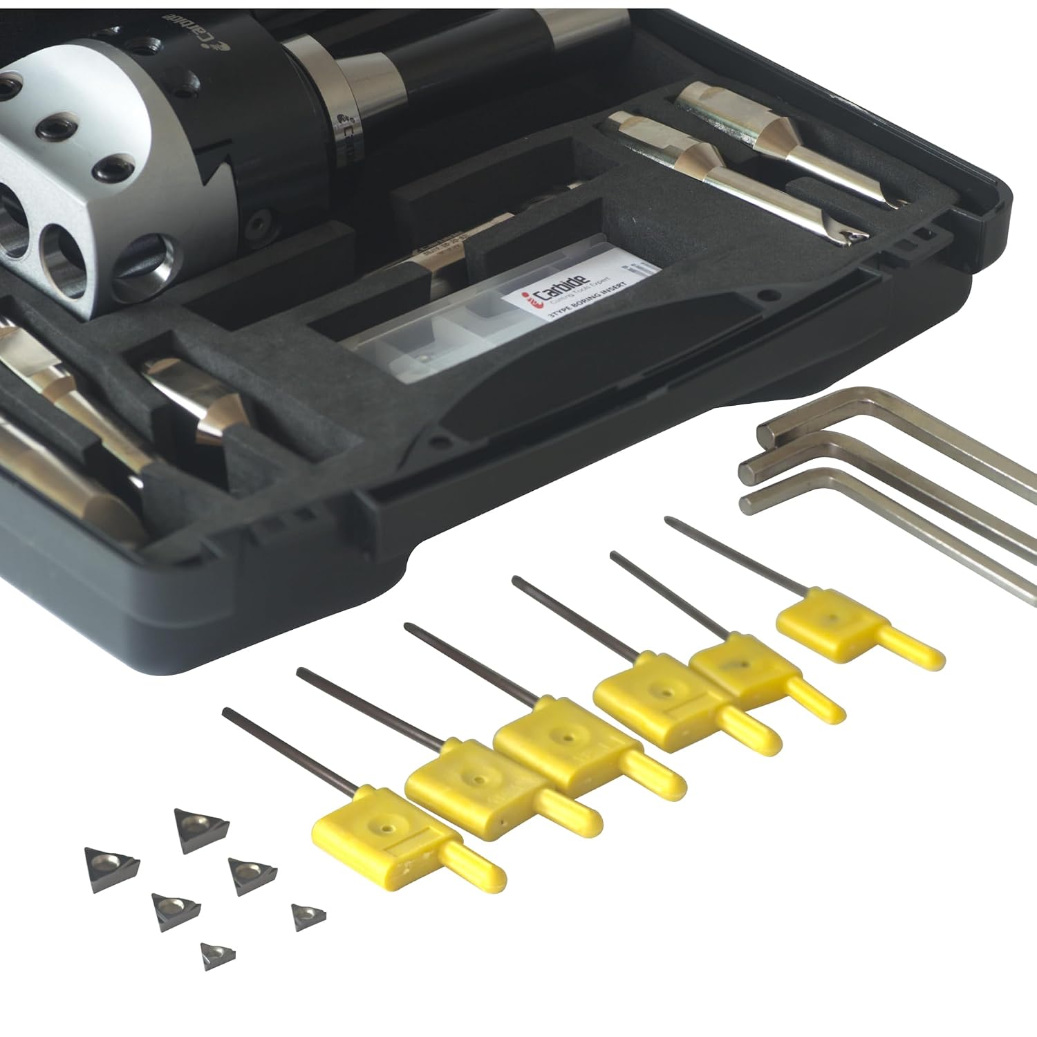 R8 Boring Head 2Inch and 1/2 Shank Boring Bar 6pcs Set (Inserts Included) 1/2' - 4'