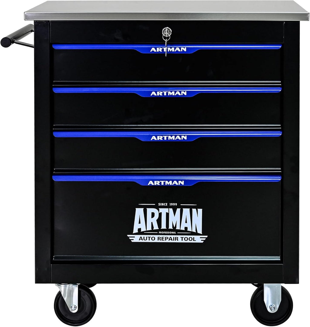 4-Drawer Tool Chest with Wheels, Combinable Rolling Tool Cart, Rolling Tool Box，Storage Organizer Cabinet for Garage,Warehouse, Repair Shop, Workshop