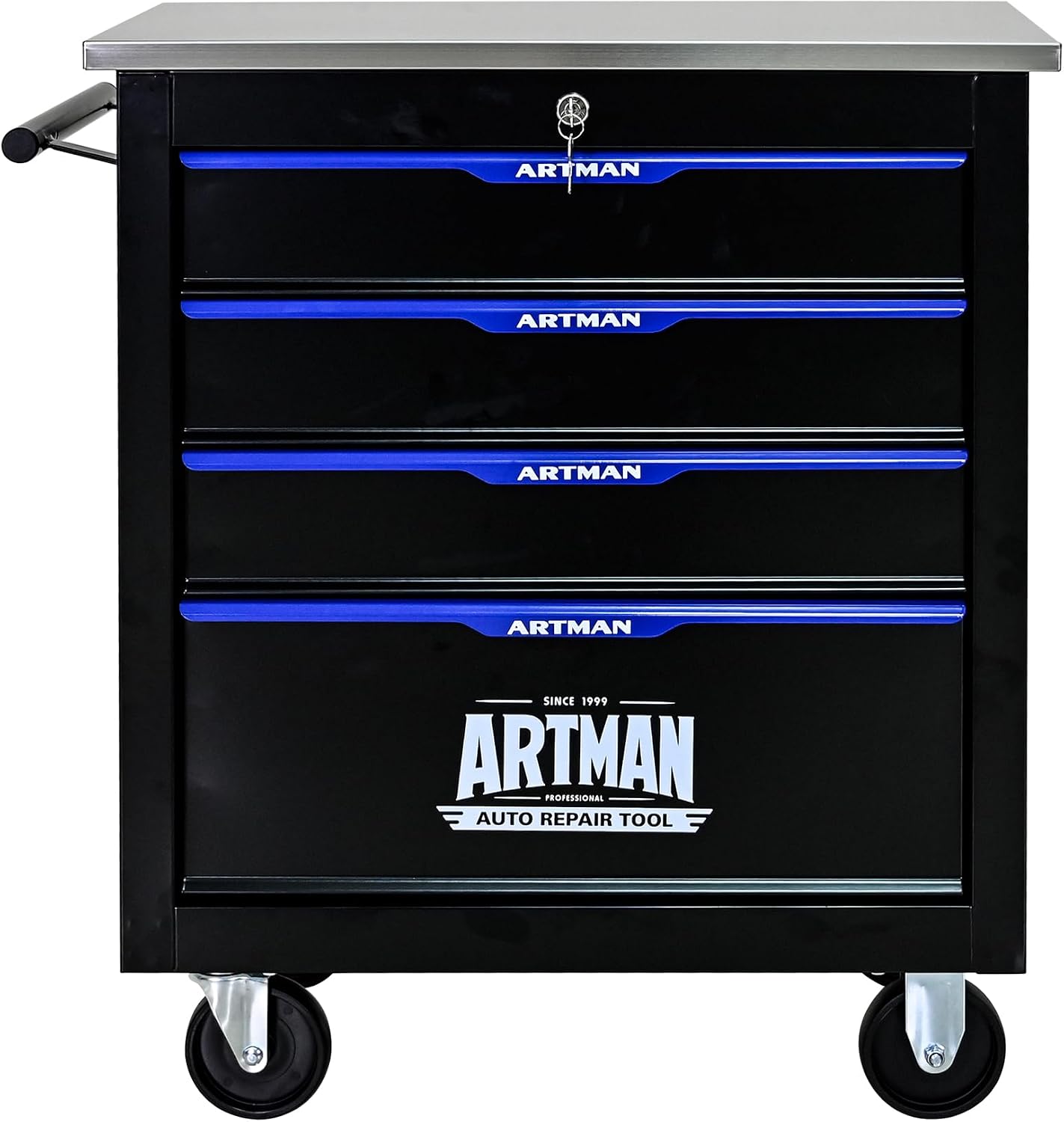 4-Drawer Tool Chest with Wheels, Combinable Rolling Tool Cart, Rolling Tool Box，Storage Organizer Cabinet for Garage,Warehouse, Repair Shop, Workshop