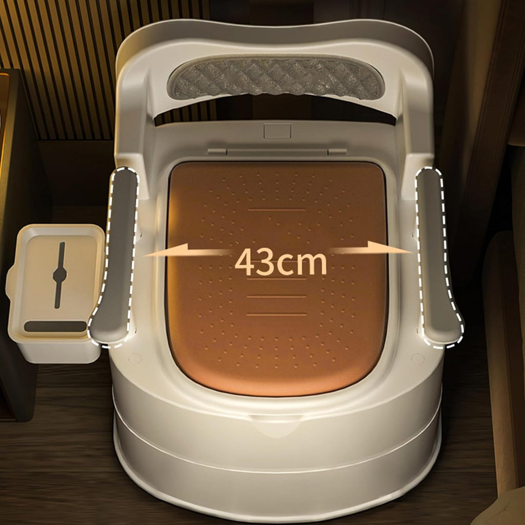 Heavy Duty Bedside Toilet,Movable Toilet Home for The Elderly Padded Seat Commode Chair with Arms Suitable People Inconvenient Legs and Feet (F)