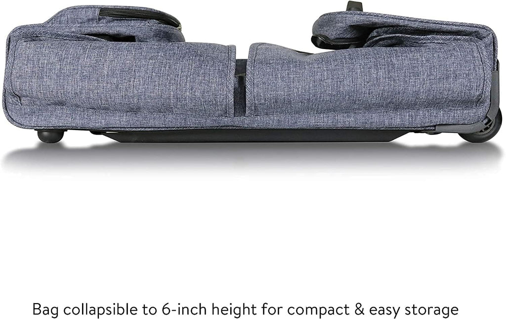 Mavii Dance Bag with Garment Rack, 28 inch Rolling Duffel With, Ideal for Competitions & Travel, Easy-assembly Lightweight Aluminum Clothes Rack, Wheeled Upright Luggage, Heathered Gray
