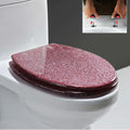 Sparkly Resin Toilet Seat, Oval Toilet Seat, Glitter Toilet Seat Thicken Toilet Seat, Slow Close Bathroom Toilet Lid(Pink)