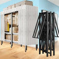Garment Rack with Cover, Heavy Duty Portable Wardrobe Closet 2000LB, Foldable Clothe Rack with Wheel, Clothes Rack for Hanging, Amoires Clothing Coat Storage Rack (LightGray, 49.21in)