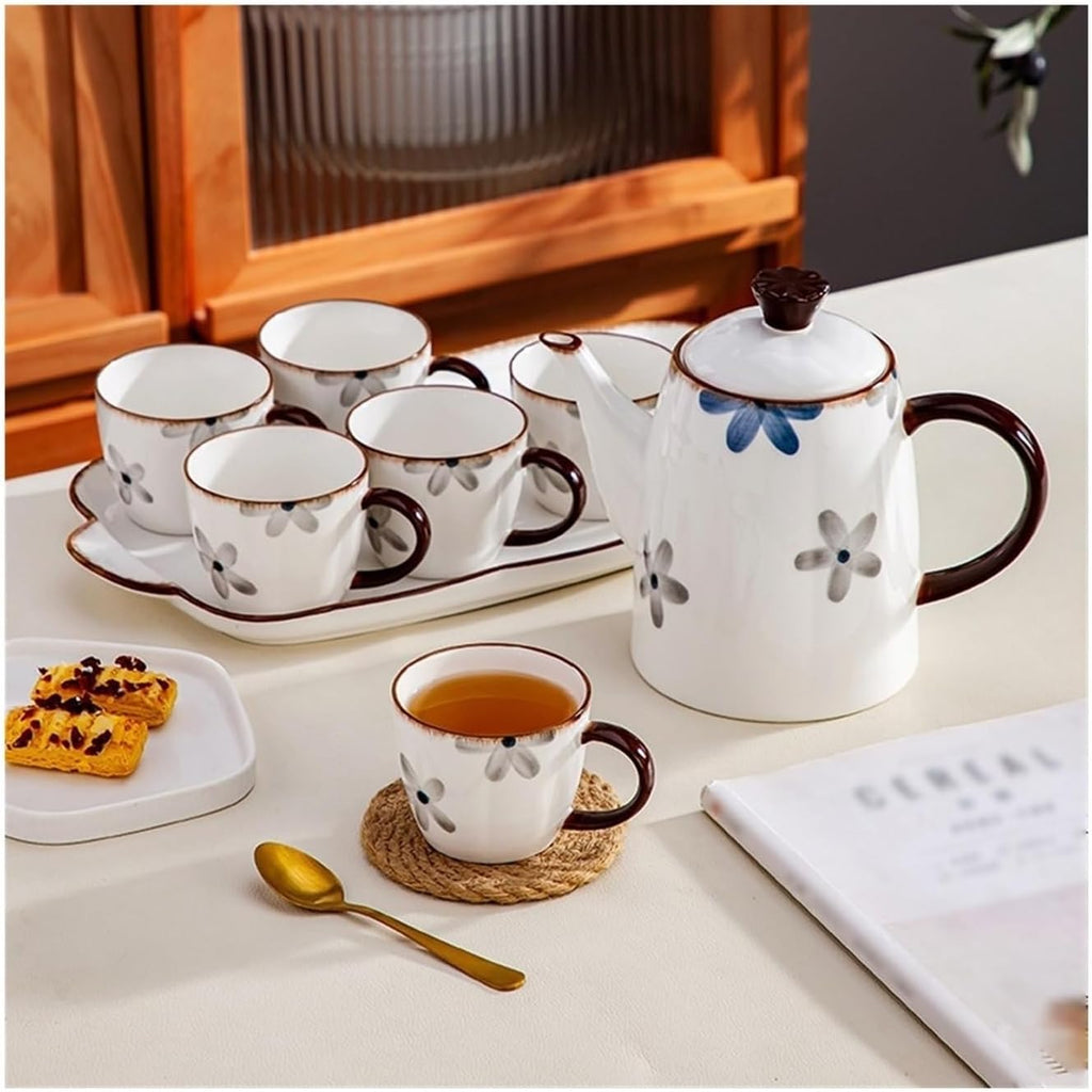 Beverage Serveware Ceramic cold kettle water set creative tea set coffee set souvenir 8-piece set gift tea party essentials Water Carafe
