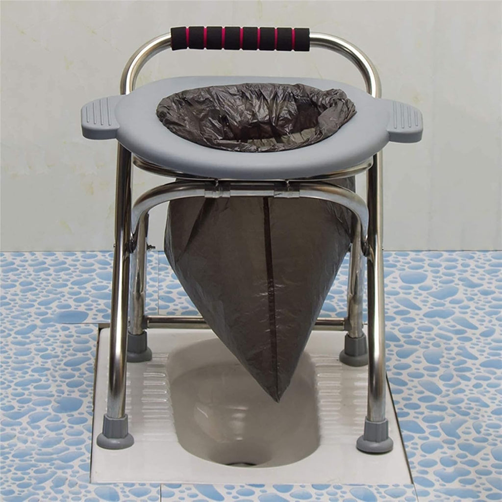 Portable Folding Commode Chair for Disabled and Seniors Lightweight and Non Slip WC Toilet Seat