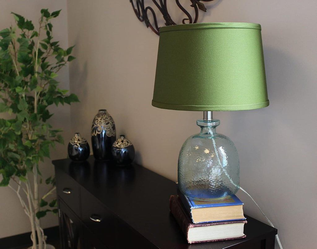 FenchelShades.com Set of 2 Lampshades 10' Top Diameter x 12' Bottom Diameter x 8' Slant Height with Washer (Spider) Attachment. Attaches to Lamps with an existing Harp (not included) (Linen Avocado)