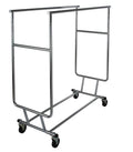 Only Garment Racks Commercial Grade Double Rail Rolling Clothing Rack, Heavy Duty - Designed with Solid 'One Piece' Top Rails and Base. Heavy Gauge Steel Construction, Rack Weighs 39 Lbs.
