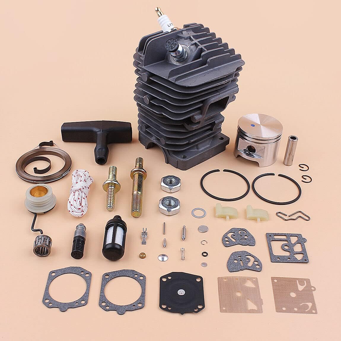 #US Replacement Part for Cylinder Piston Carb Kit Fits for Stihl MS310 MS 310 Chainsaw Bar Stud Nuts 47mm Bore pupart#2486331