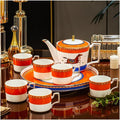 Beverage Serveware 8-piece ceramic water set, one pot and six cups set, ceramic gold teapot and teacup set, fashionable tea set Water Carafe