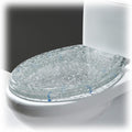 Toilet Seat Toilet Seat Soft Close, Oval Glitter Toilet Seat with Quick Release is Easy to Clean, Bathrooms Resin Toilet Seat(Blackglitter)
