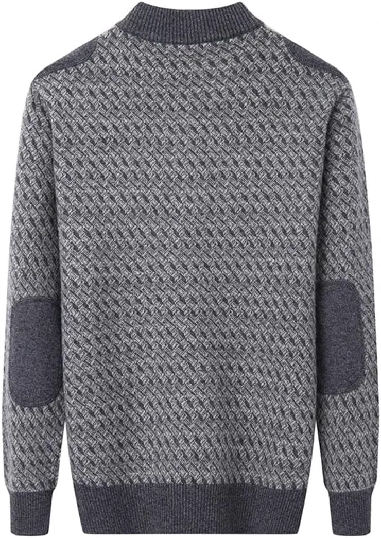 Men's Sweater 100% Cashmere Half High Neck Decorative Zipper Pullover Thickened Jumper