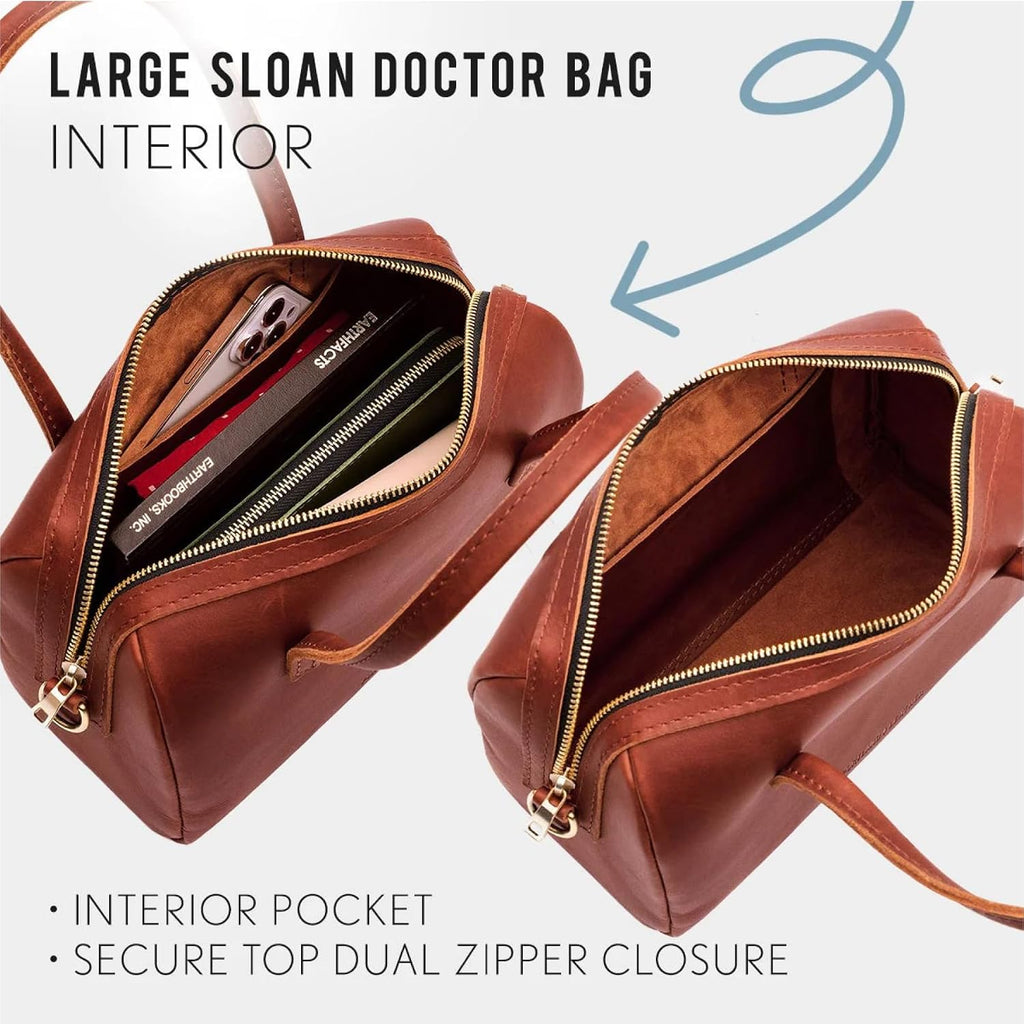 Portland Leather Goods Sloan Doctor Bag – Leather Purse Handmade from the Finest Full-Grain Hides