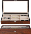 Sunglasess Organizer 12 Slot Wood Glasses Case for Women Men, Eyeglasses Storage Box, Sunglasses Holder Display