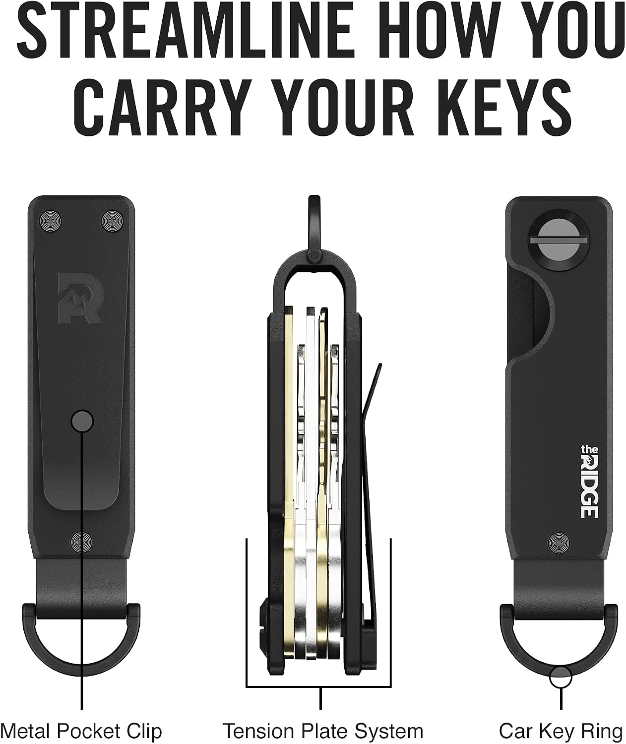The Ridge Secure Essentials Bundle: Minimalist RFID-Blocking Slim Wallet with Cash Strap Forest Green & Compact Key Organizer Set Aluminum Black