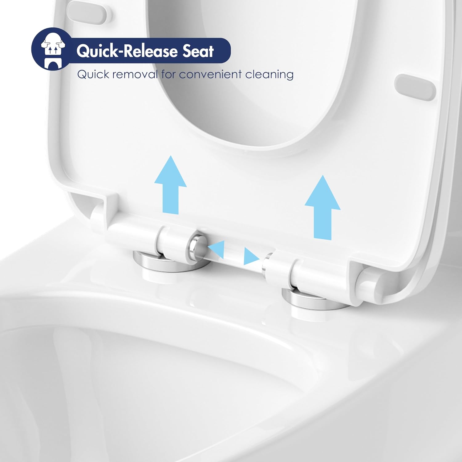 Eridanus One Piece Toilet Elongated With Soft Closing Seat, Comfortable ADA Compliant 17' Chair Height Seat, Powerful & Quiet Left Side Trip Lever Flush (1.28 GPF), 12' Rough-In