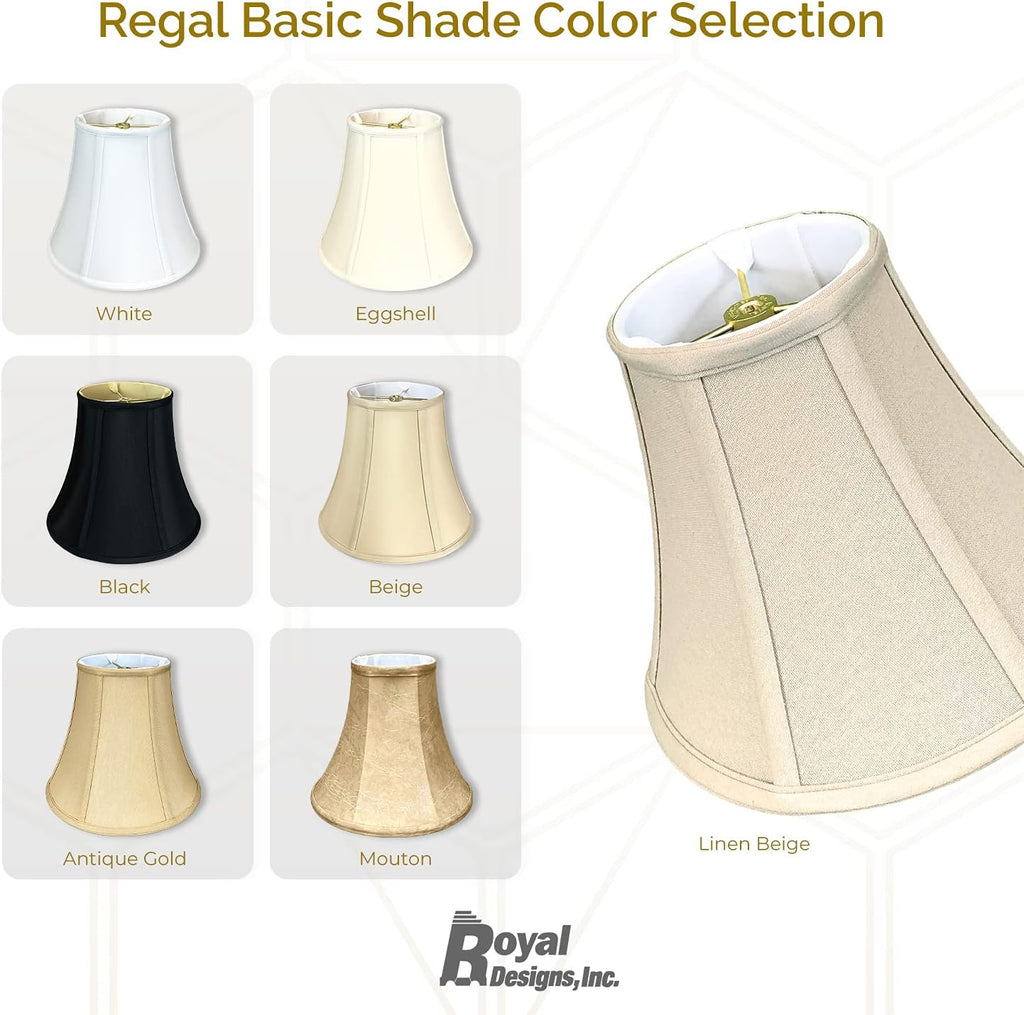 Royal Designs, Inc. BSO-704-16BLK/GL-2 True Bell Basic Lamp Shade, 8 x 16 x 12.6, Black with Gold, 2-Pack