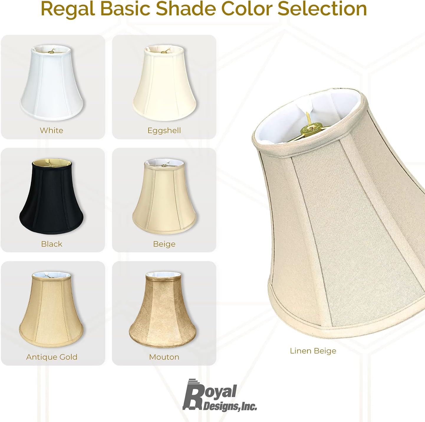 Royal Designs, Inc. BSO-704-16BLK/GL-2 True Bell Basic Lamp Shade, 8 x 16 x 12.6, Black with Gold, 2-Pack