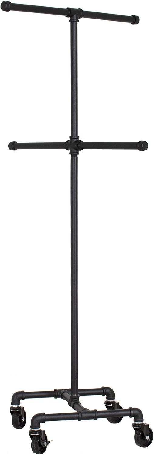 Industrial Pipe 4-Way Clothing Rack by William Robert's Vintage