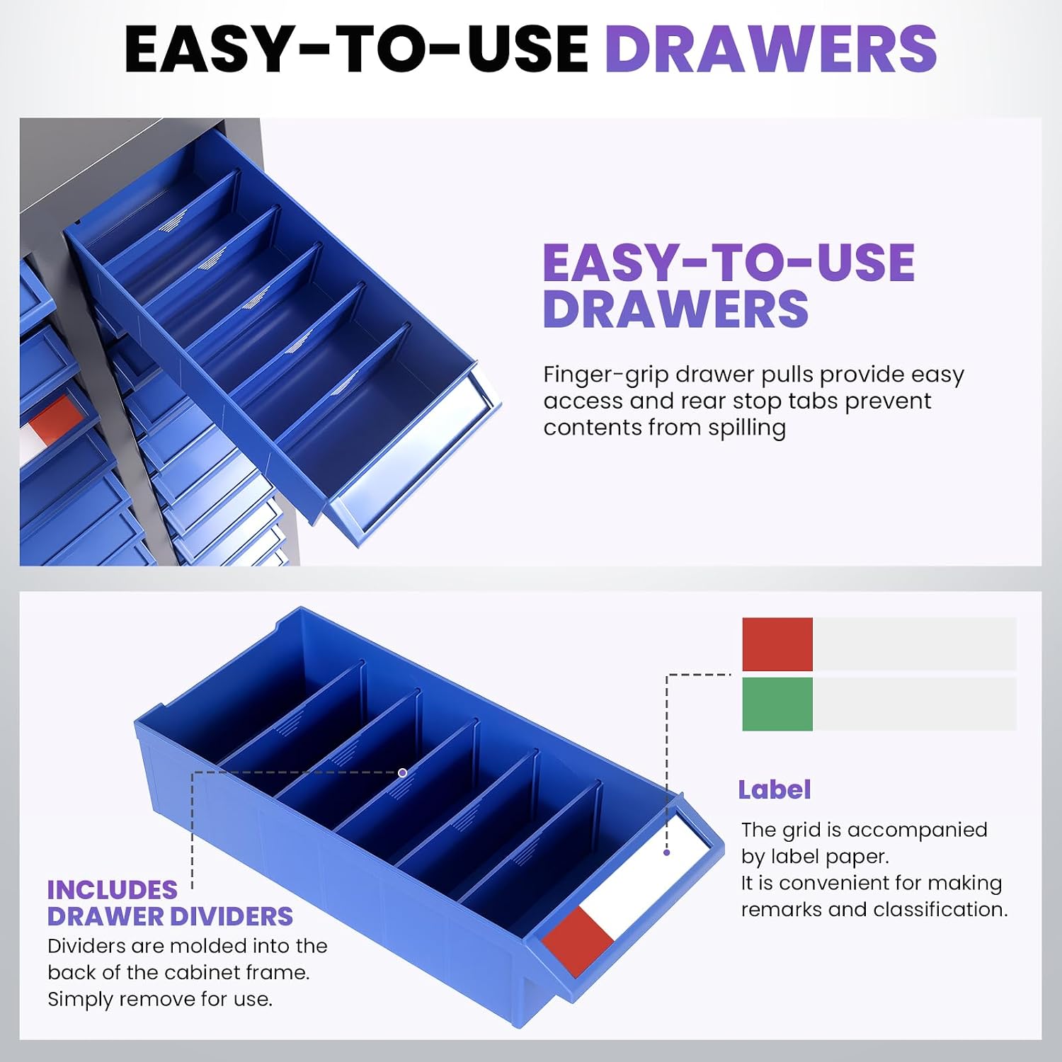 75 Drawer Workshop Parts Storage Cabinet with Drawer Organizers - Tool Box Organizer for Garage Shelving & Workspace Organization Single Drawer 7.8×3.9×2 Inches