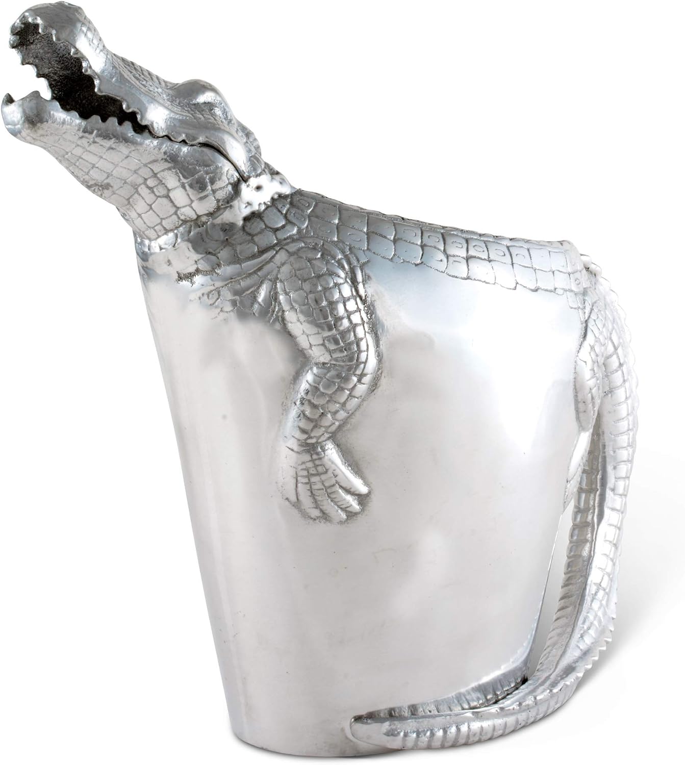 Arthur Court Alligator Pitcher Water Jug for Hot/Cold Water, Ice Tea and Juice Beverage Tropical Cajun Croc Gator Styling 12 inch Tall