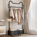 Modern Garment Rack, Clothes Rack, Clothing Rack, Rolling Garment Rack with Shelf, Portable Closet Wardrobe Rack, for Bedroom,Living Room,Clothing Store(Black,60cm/23.6in)