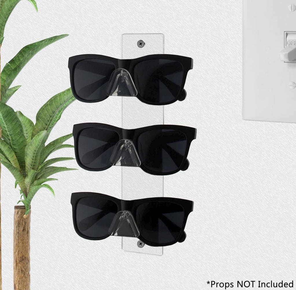 Marketing Holders 24 Pack Eyewear Holder 3 Pair Wall Mount with Hardware for Department Stores Fashion Retailers Eyeglass Outlets Easy Access Clear Acrylic Rack