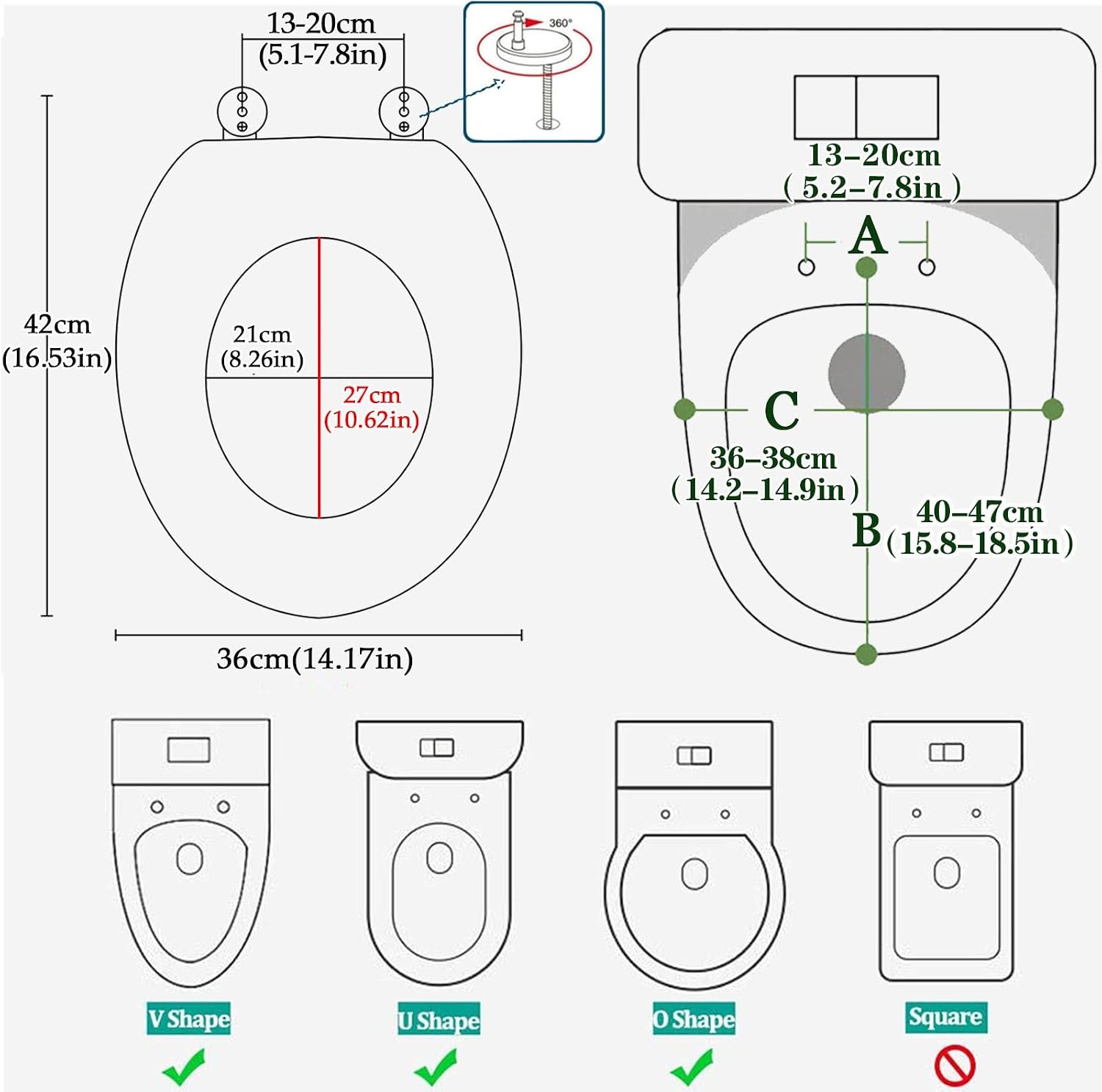 Toilet Seat Premium Glitter Toilet Seat, Bathroom Oval Shape Universal Toilet Seat with Soft Close and Quick Release, Adjustable Hinge for Easy Installation (One Color OneSize)