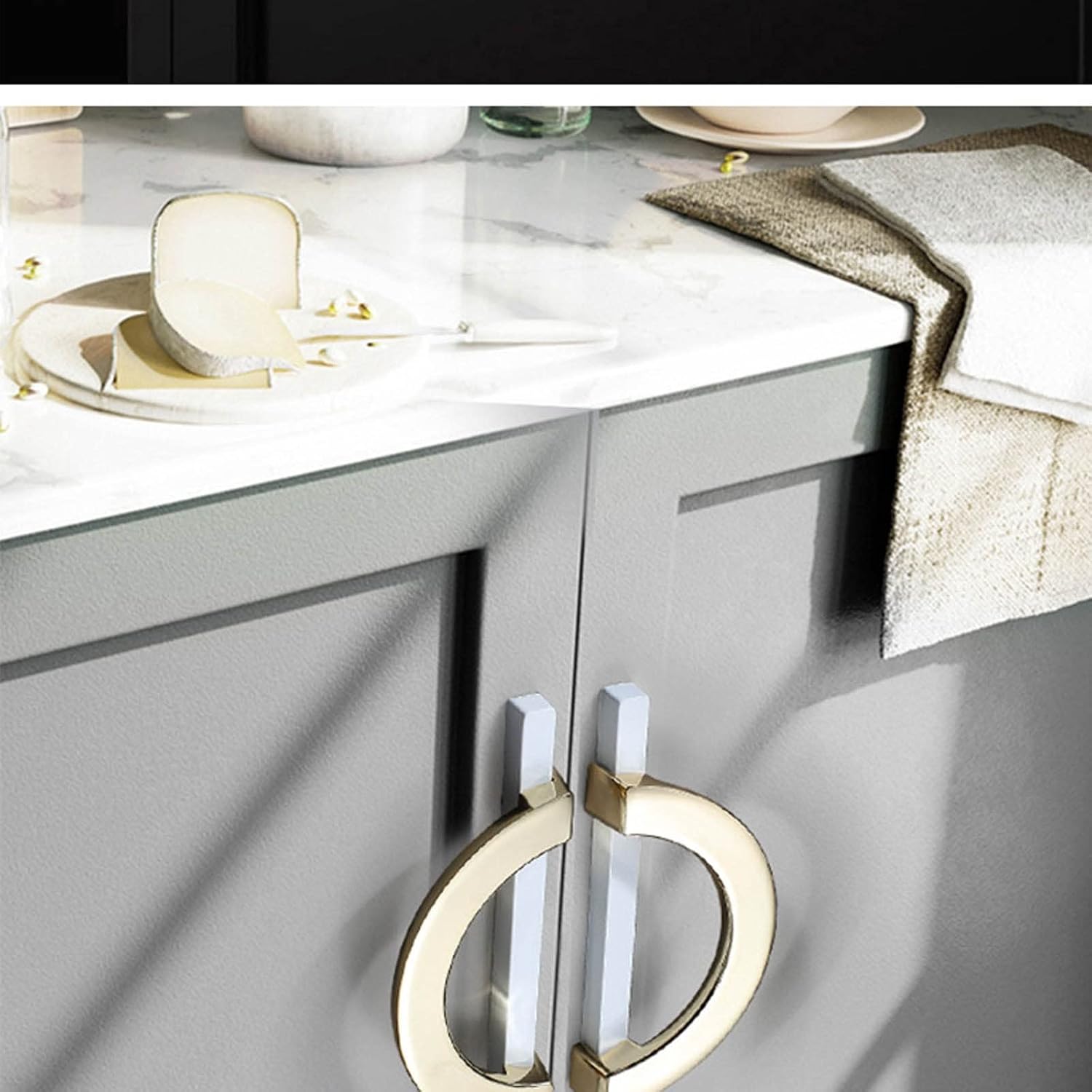 Cabinet Handles Kitchen Hardware Light Luxury Cabinet Handles Modern Simple Zinc Alloy Door Knob Drawer Pulls Wardrobe Knob Nordic Furniture Door Handle Hardware 6 Pcs Cabinet pulls Kitchen Cabinet Ha