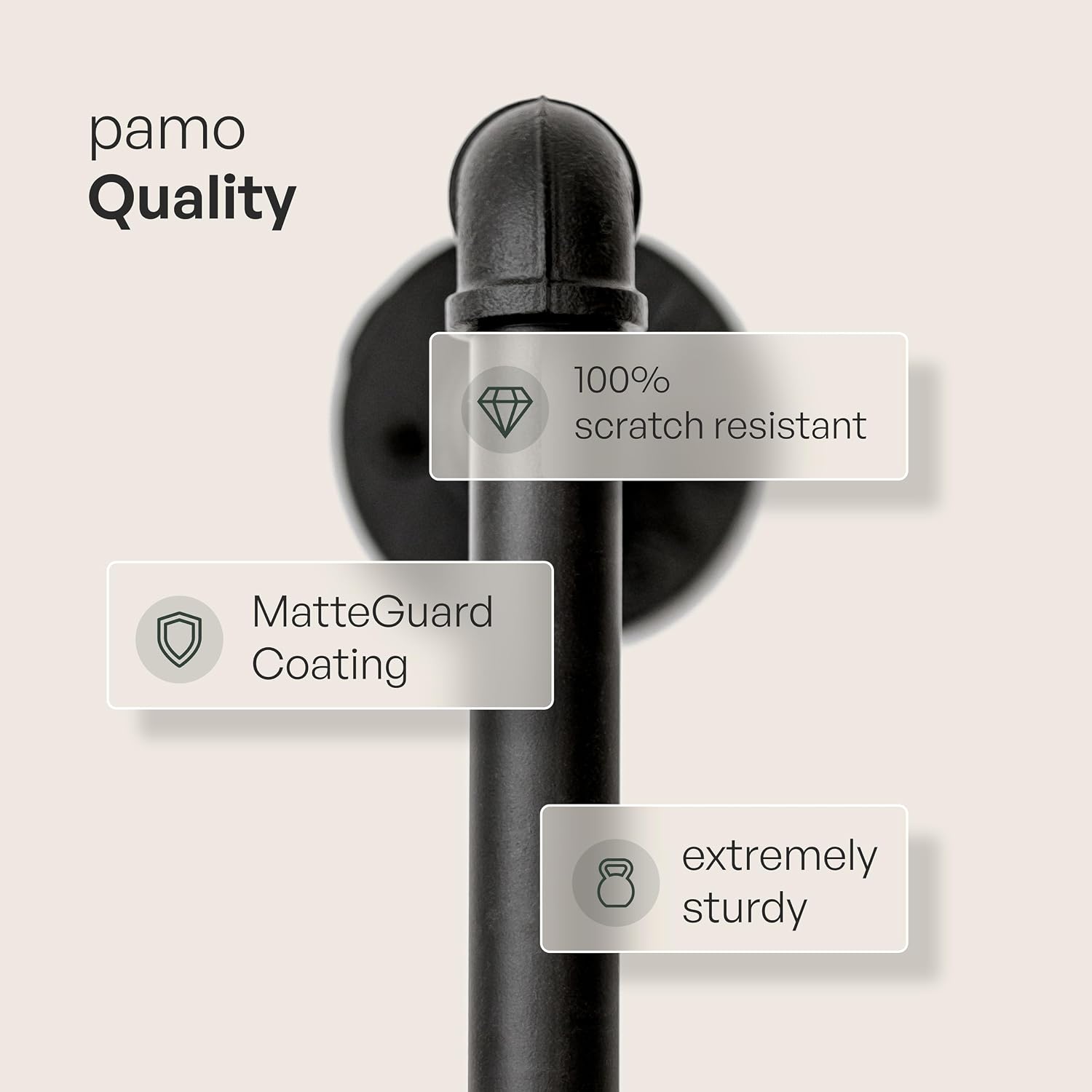 pamo Industrial Pipe Clothing Rack – Wall Mounted Black Closet System in Powder-Coated Steel – 116.54' W × 87.4' H – Easy Setup – Ideal for Walk-In Closets & Retail Use