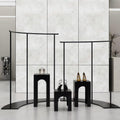 5-Piece Black Retail Clothing Rack Set - Sturdy Metal Garment Rack & Display Tables with Curved Modern Minimalist Design, for Boutique, Clothing Store