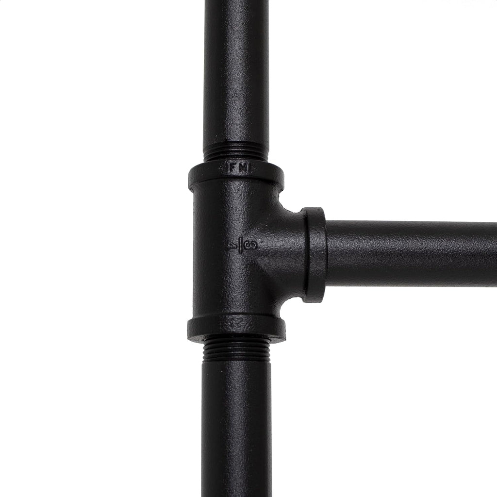 Industrial Pipe Clothing Rack with Solid Wood Top Shelf, Black, 43' W x 64' H x 17' D