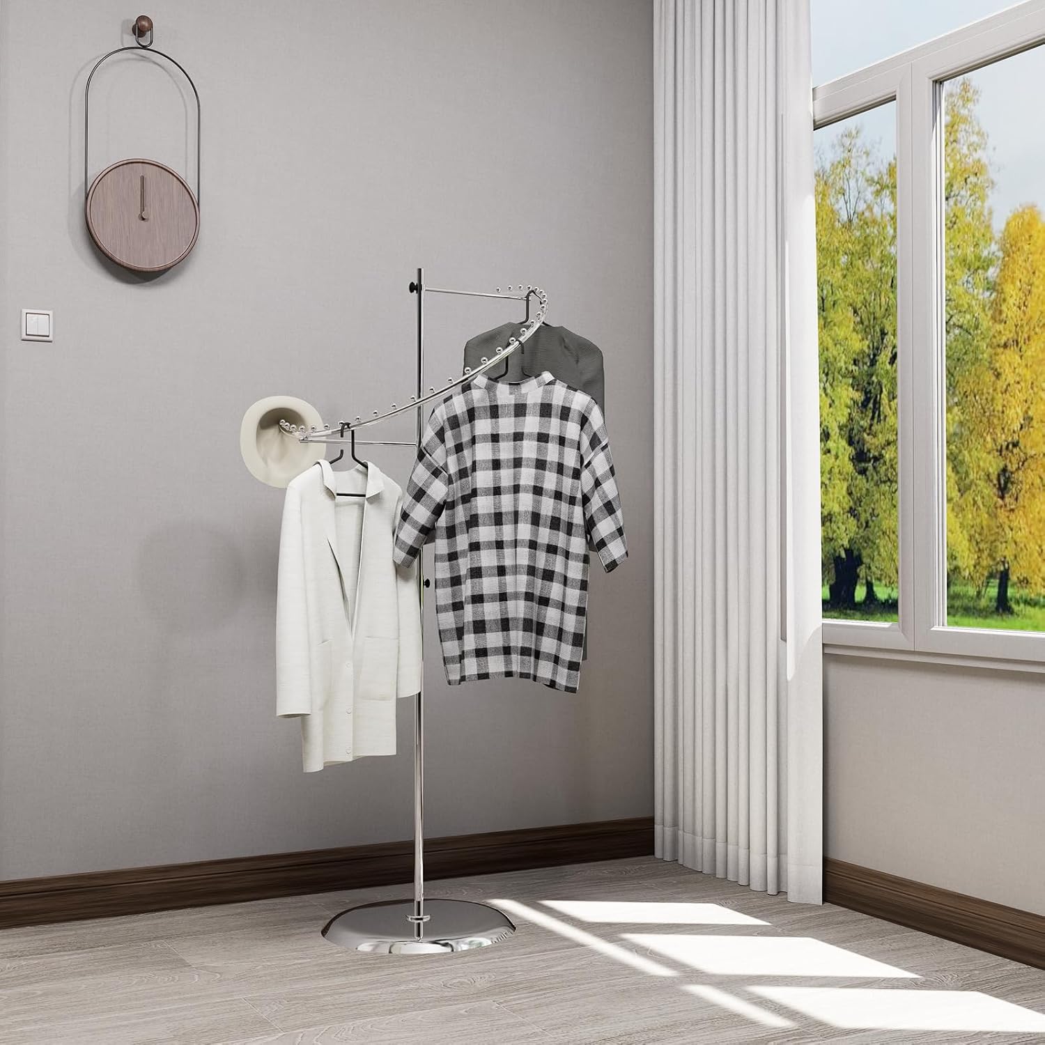 Garment Racks for Hanging Clothes Metal Clothing Rack Organizer Modern Retail Clothes Display Racks for Storage Displays 29 Balls Garments