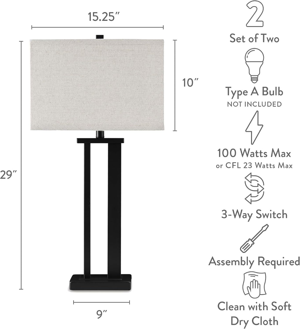 Signature Design by Ashley Aniela Contemporary 29' Table Lamp with Open Silhouette, 2 Count, Bronze