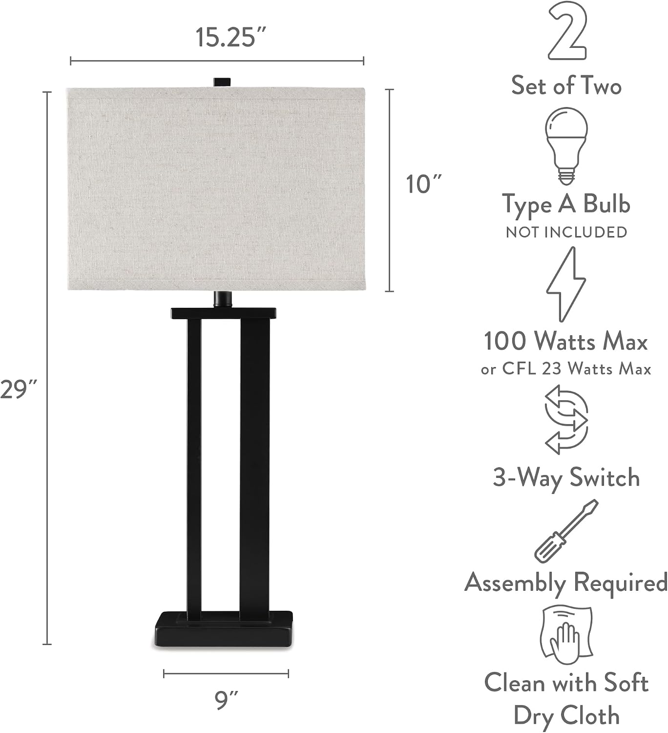 Signature Design by Ashley Aniela Contemporary 29' Table Lamp with Open Silhouette, 2 Count, Bronze