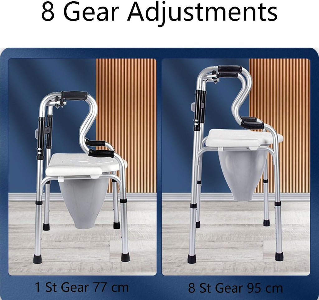 Raised Toilet Seat with Handles Up to 320 Lbs, Elevated Handicap Toilet Seat Riser for Seniors with Soft Padded, Height Adjustable, Stand Alone Toilet Safety Frame, Fit Any Toilet
