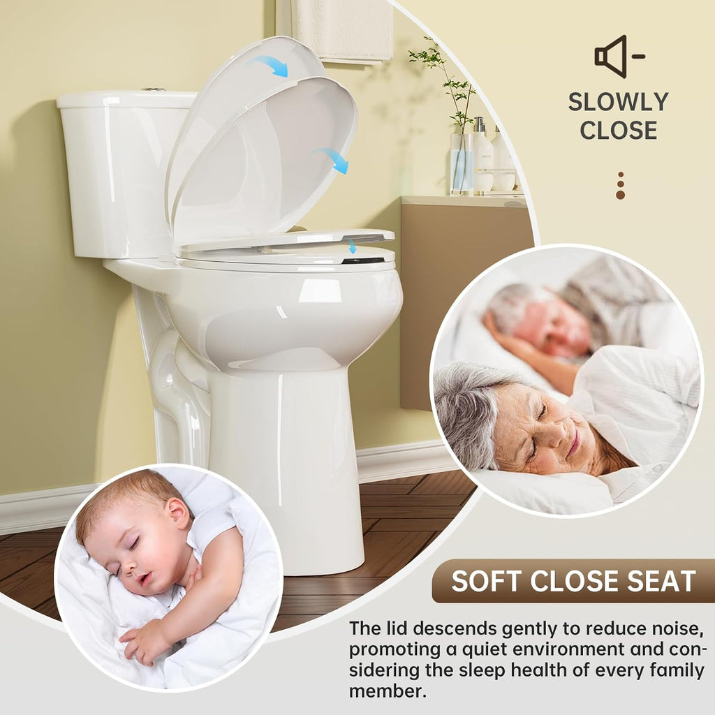 SUPERFLO Elongated Tall Toilet 21 Inch White, Extra Tall Toilets for Elderly with Dual Flush & Rough in 12 Inch, High Toilets for Bathrooms Tall Height for Seniors & Tall Person