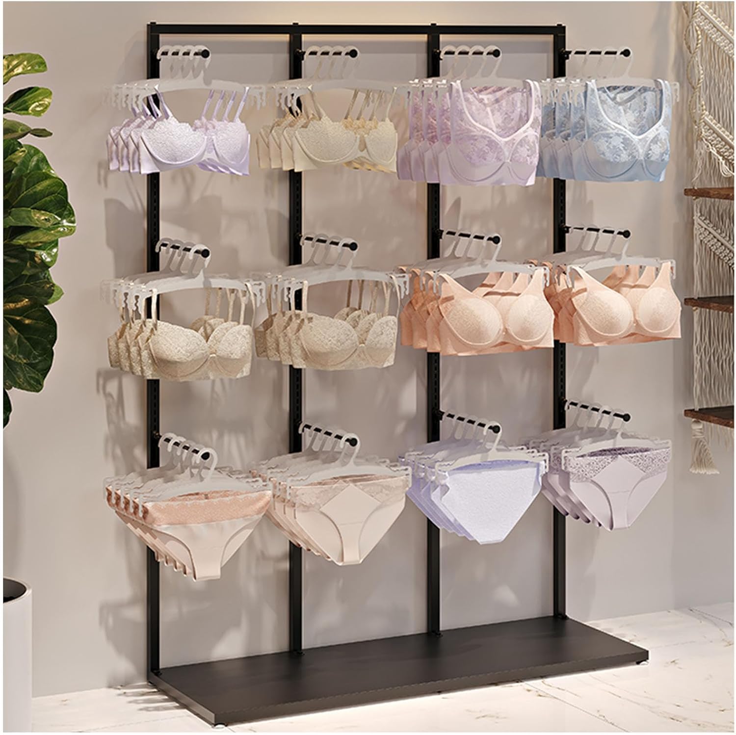 Clothing Store Garment Rack Lingerie Display Stand, Boutique Retail Underwear Organizer Rack Handbag Holder, Multifunctional Panties Bra Gloves Socks Commercial Shelves, Swimsuit Beachwear Hanger