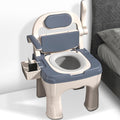 Adjustable Bedside Commode Chair for Seniors and Disabilities Ultra Wide Seat Up to 660 Lbs Capacity Height Adjustable Toilet Chair for Elderly and Disabled Blue Upgrade