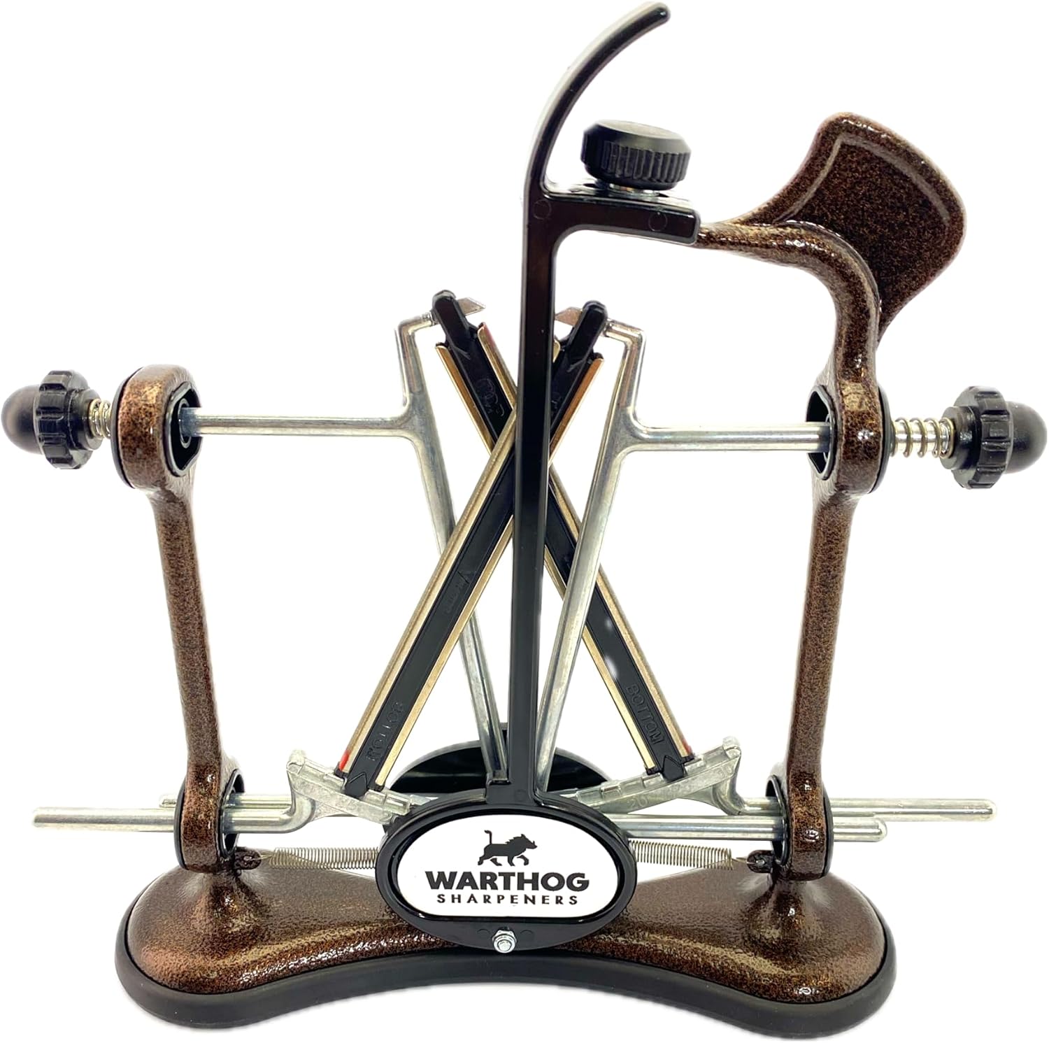 Warthog V-Sharp A4 Knife Sharpener, Ideal for Home Cooks, Fishermen, Hunters, Diamond Rods, Adjustable Angles, Metal Frame