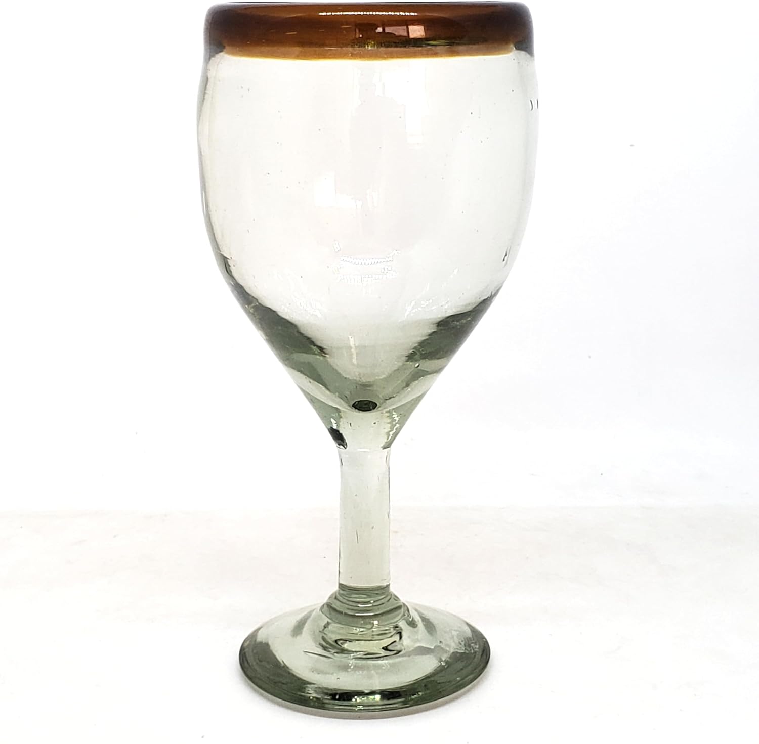 Amber Rim 13 oz Wine Glasses (set of 6), Recycled Glass, Lead-free, Toxin-Free (13oz Wine)